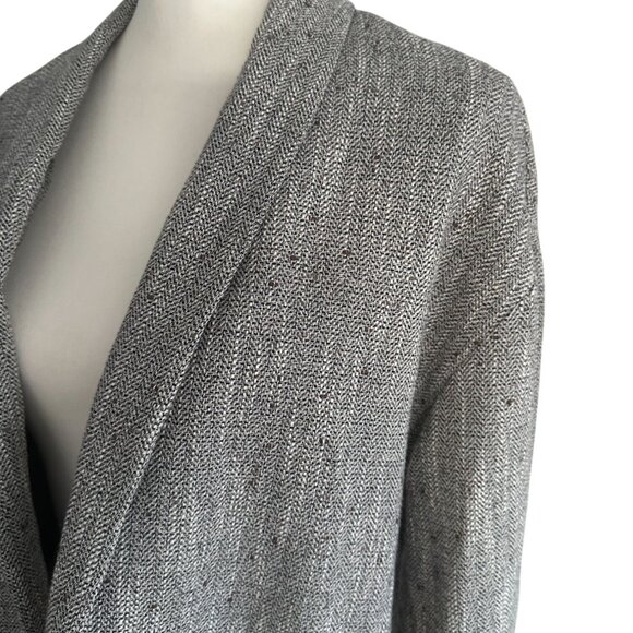 EILEEN FISHER Gray Patterned Lightweight Linen Blend Blazer Jacket Size Small - Picture 6 of 8